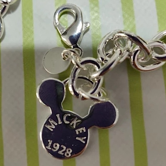 Mickey Mouse Sterling Silver Bracelet, Chain Link - Picture 9 of 10